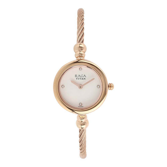 Titan Raga White Dial Alog Watch for Women (2586WM01)