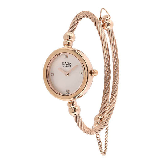 Titan Raga White Dial Alog Watch for Women (2586WM01)