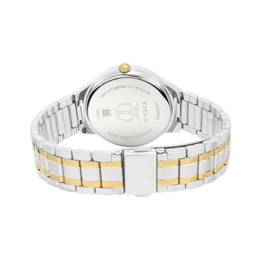 Titan Workwear White Dial Moonphase Stainless Steel Strap watch for Women