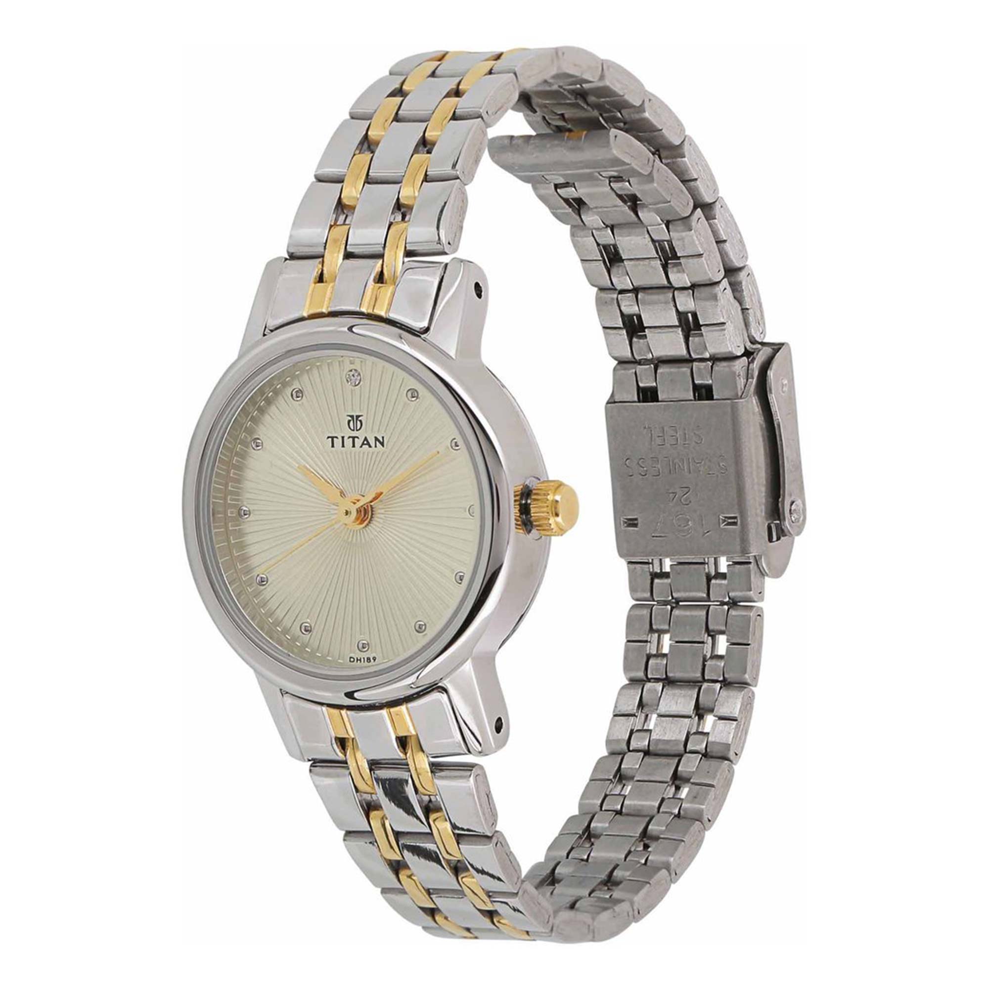 Titan Karishma Champagne Dial Alog Watch for Women (2593BM01)