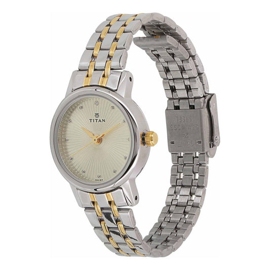 Titan Karishma Champagne Dial Alog Watch for Women (2593BM01)