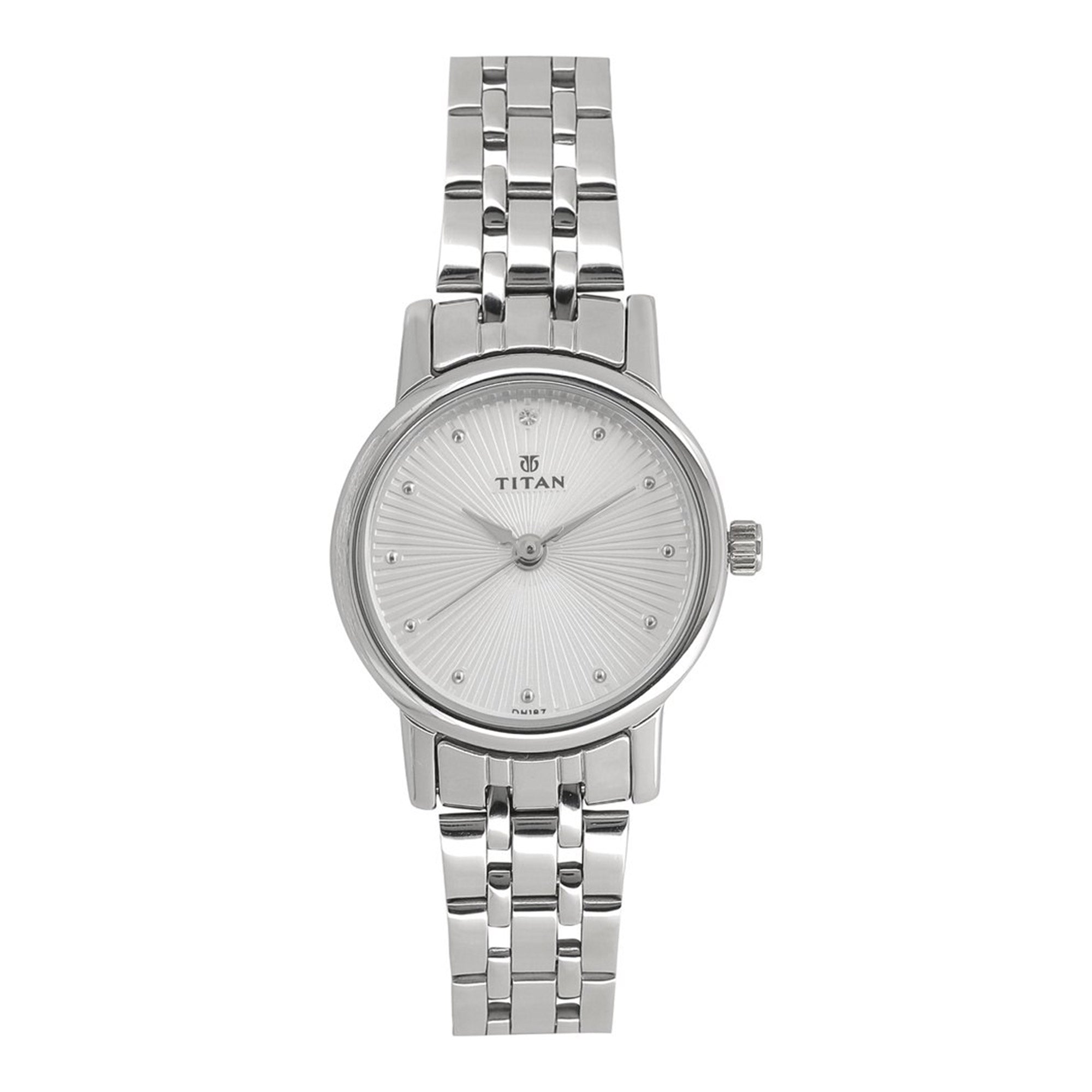 Titan Karishma Silver Dial Alog Watch for Women (2593SM01)