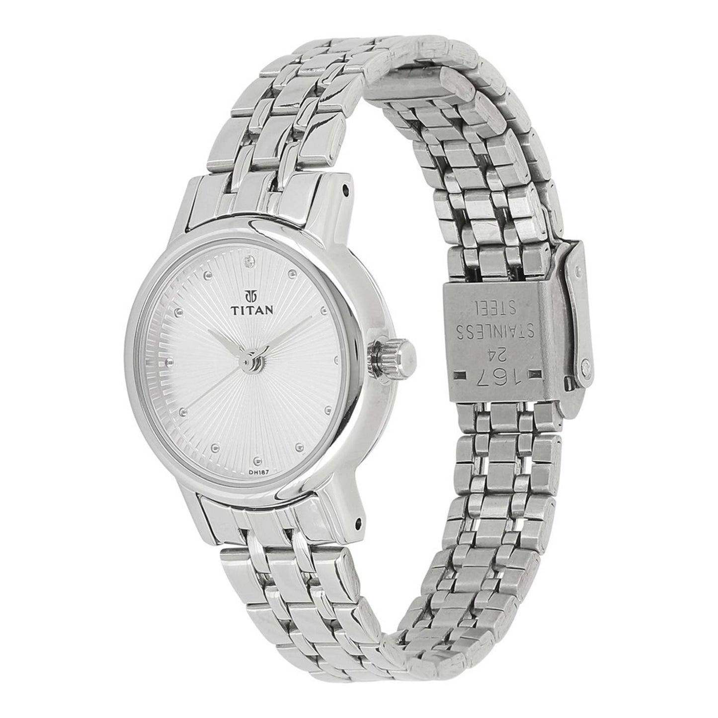 Titan Karishma Silver Dial Alog Watch for Women (2593SM01)