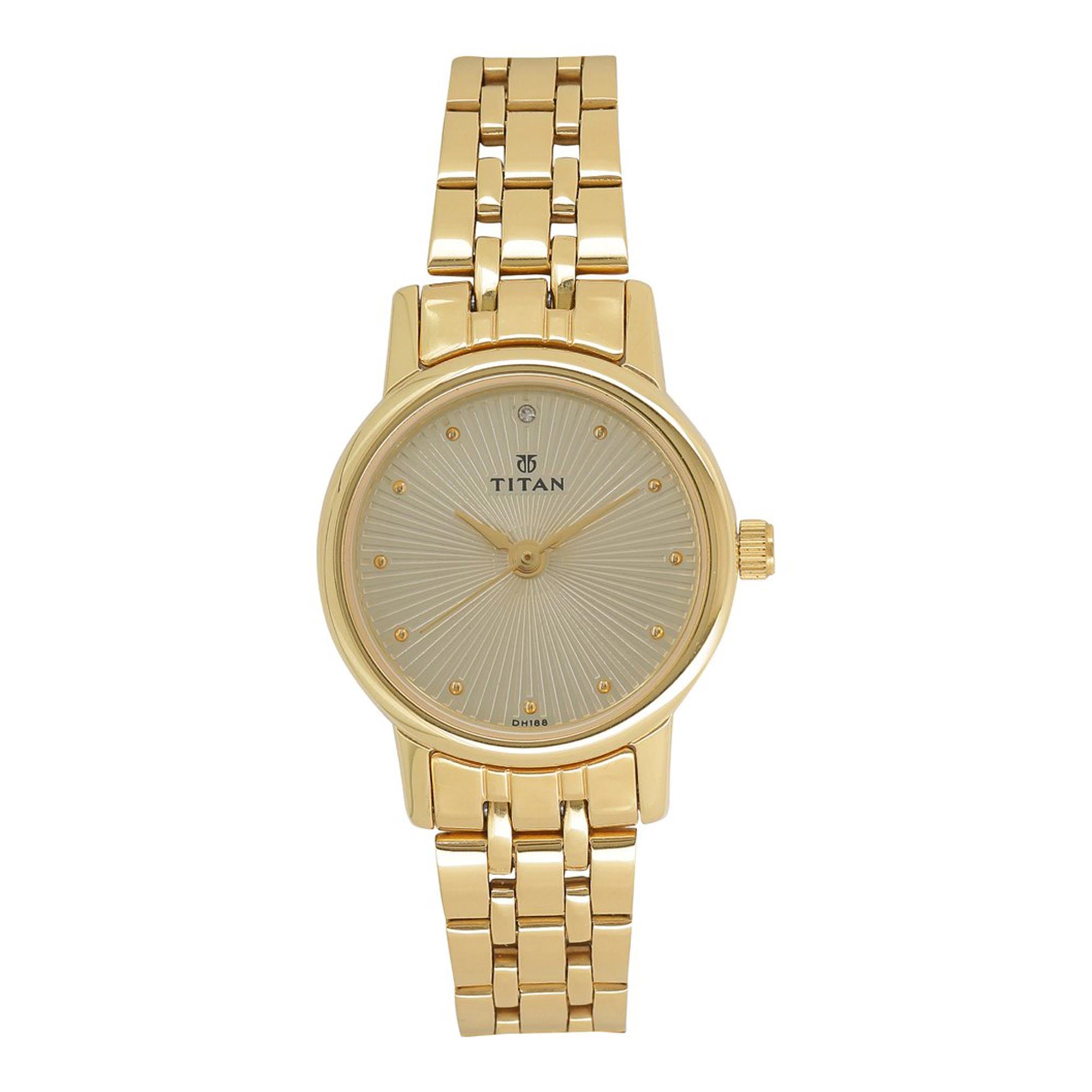 Titan Karishma Champagne Dial Alog Watch for Women (2593YM01)
