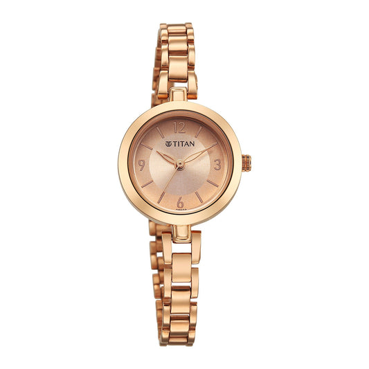 Titan Karishma Rose Gold Dial Stainless Steel Analog Watch for Women