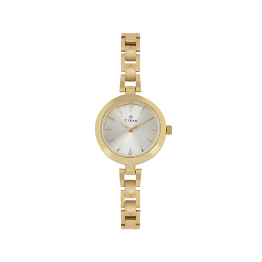 Titan Karishma Champagne Dial Alog Watch for Women (2598YM01)
