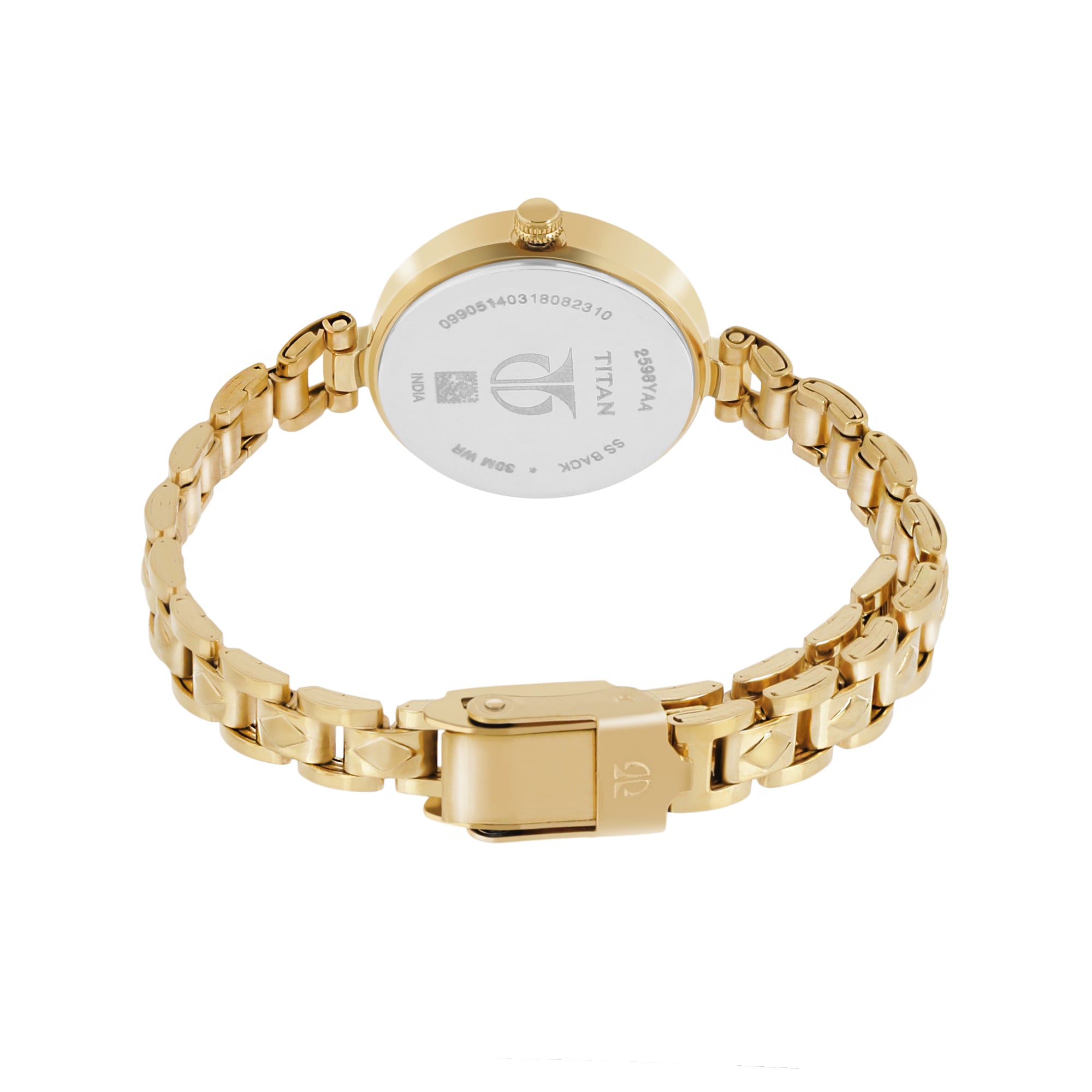 Titan Karishma Champagne Dial Alog Watch for Women (2598YM01)