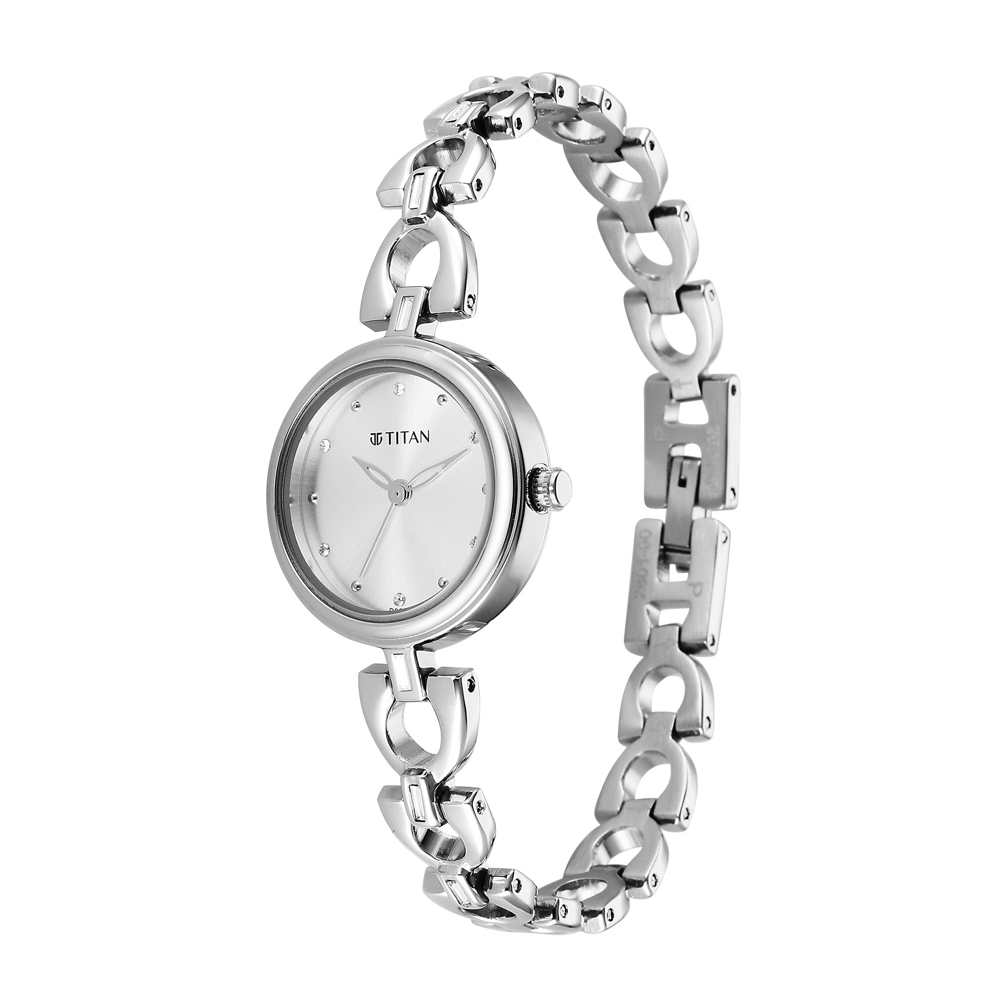 Titan Silver Dial Metal Strap Analog Watch for Women 2601SM01