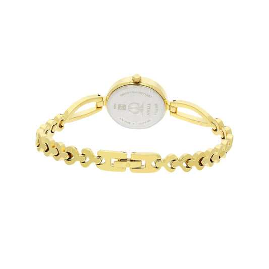 Titan Karishma Champagne Dial Alog Watch for Women (2601YM01)