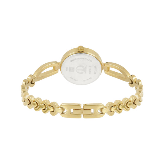 Titan Karishma Champagne Dial Alog Watch for Women (2601YM02)