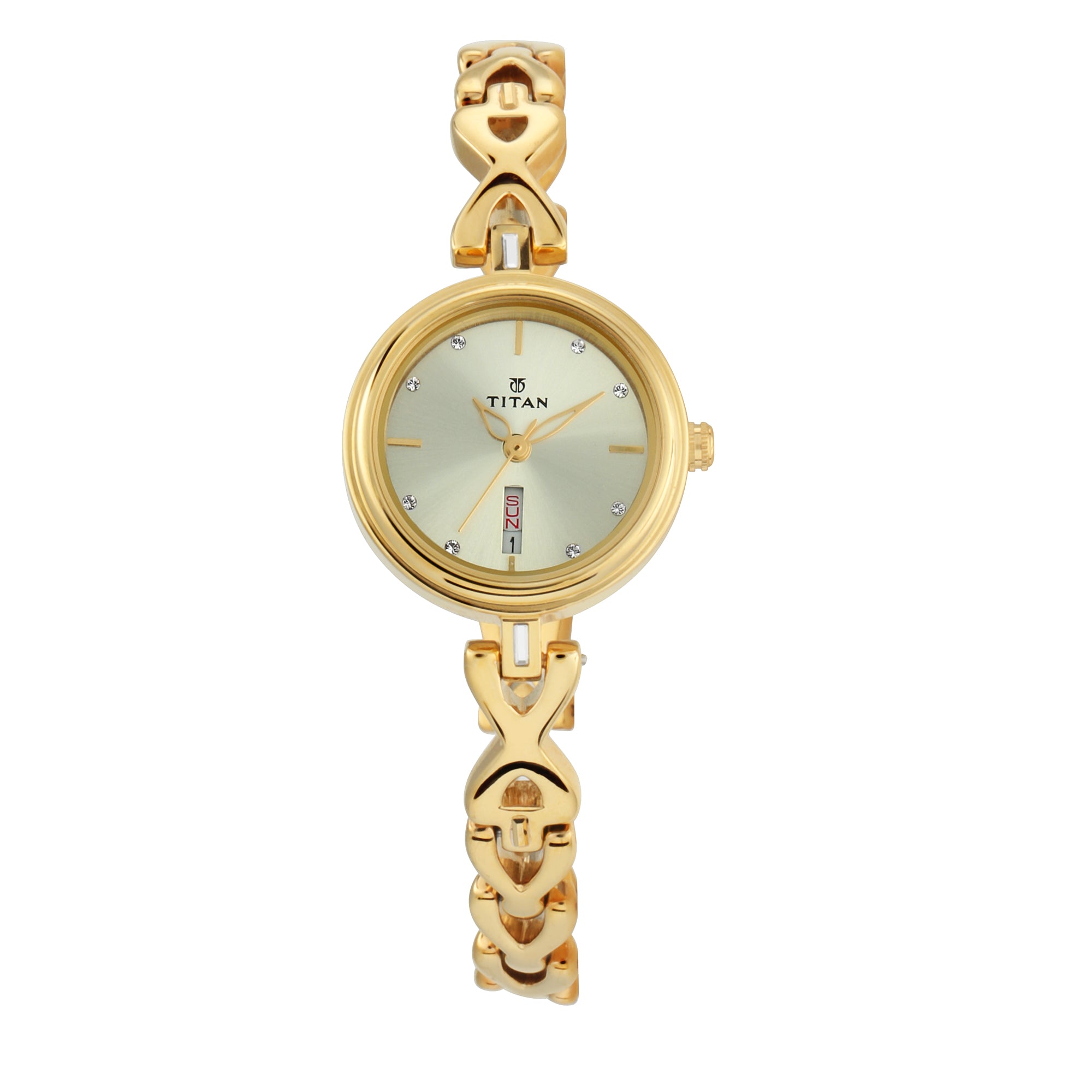 Champagne Dial Metal Strap Watch (2601YM03)