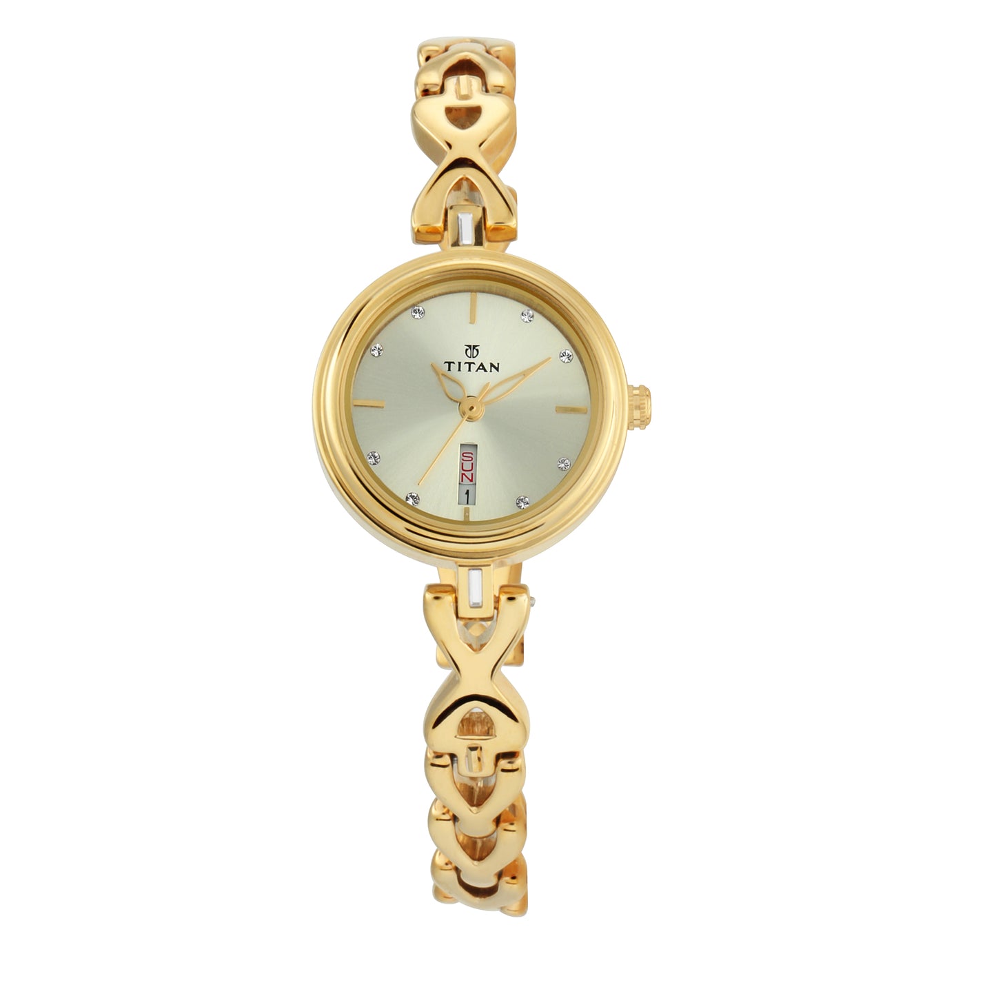 Champagne Dial Metal Strap Watch (2601YM03)