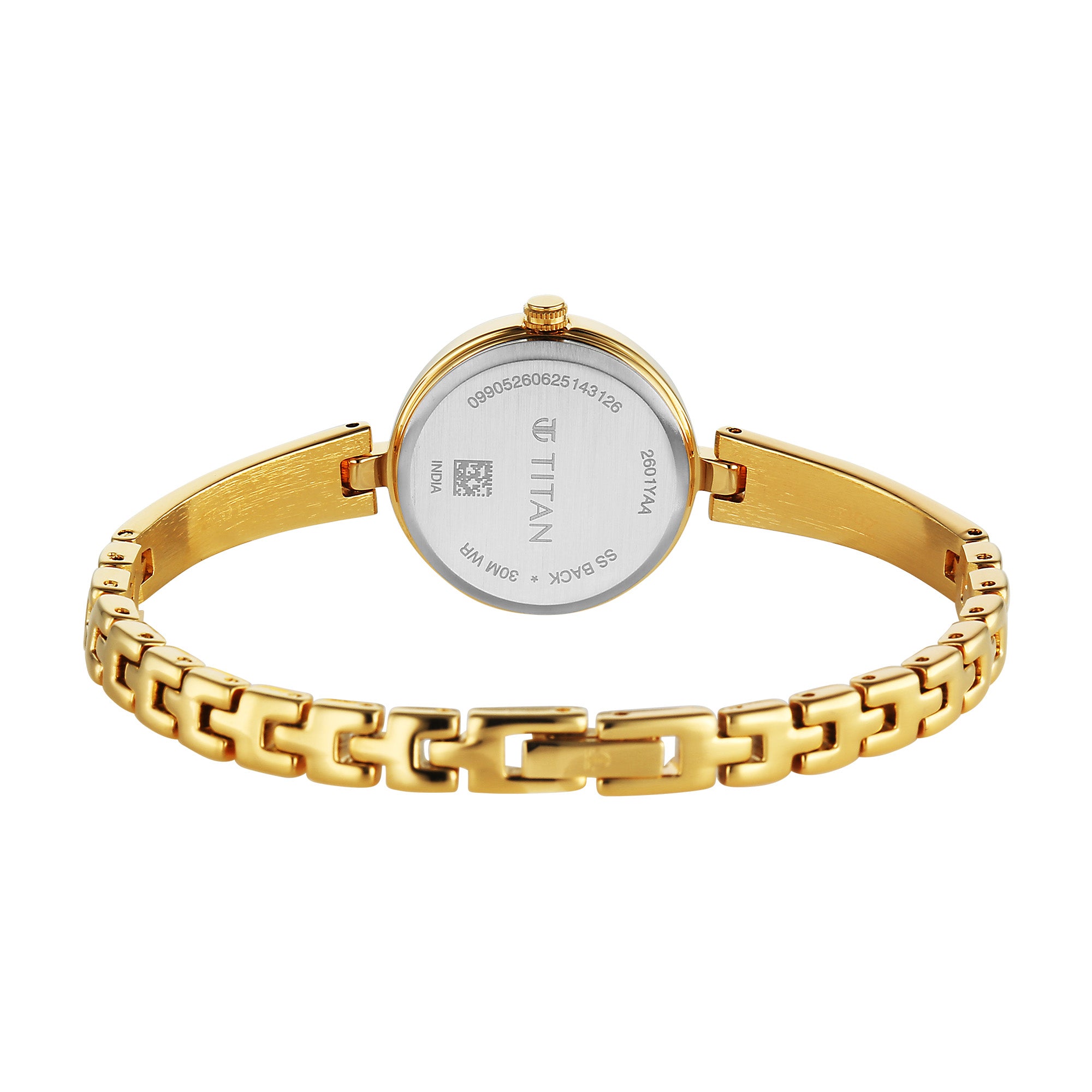 Titan Silver Dial Gold Metal Strap Analog Watch for Women 2601YM06