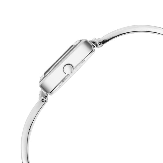 Titan Raga Silver Square Dial Stainless Steel Analog Watch for Women