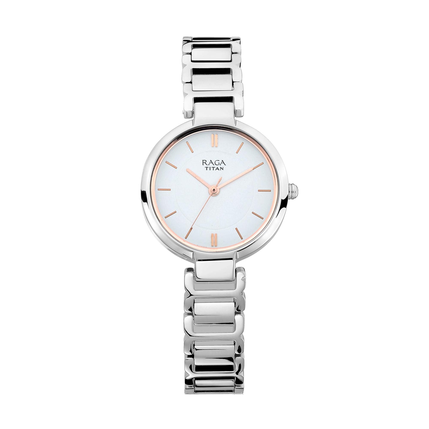 Titan Raga Viva White Dial Alog Watch for Women (2608SM01)
