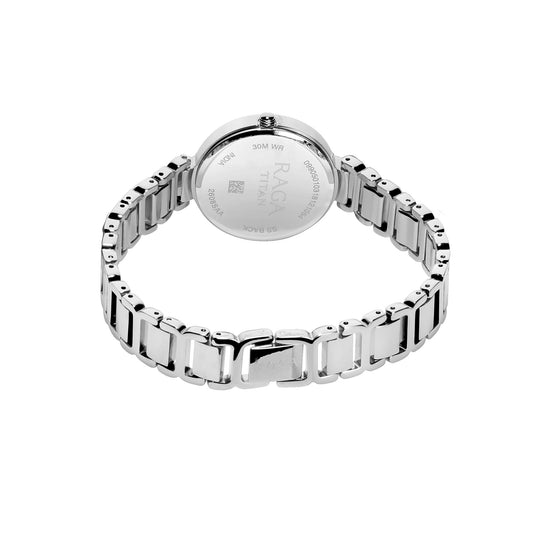 Titan Raga Viva White Dial Alog Watch for Women (2608SM01)