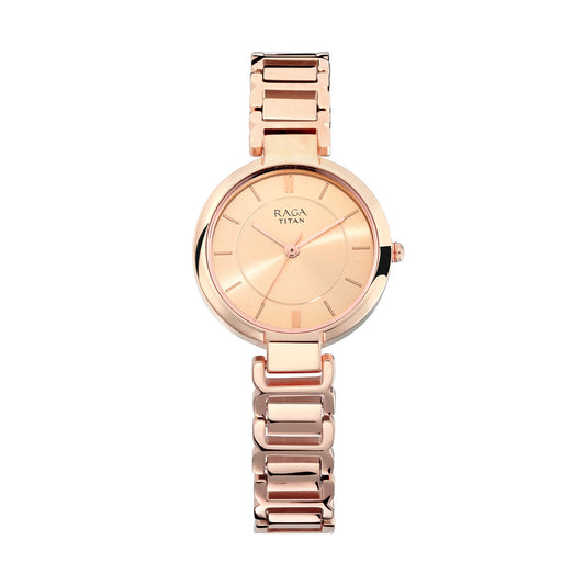 Titan Raga Viva Rose Gold Dial Alog Watch for Women (2608WM01)
