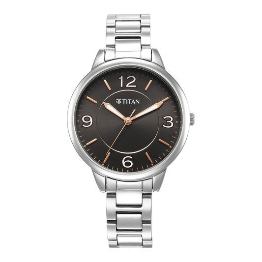 Titan Urban Anthracite Dial Alog Metal Strap watch for Women (2617SM08)