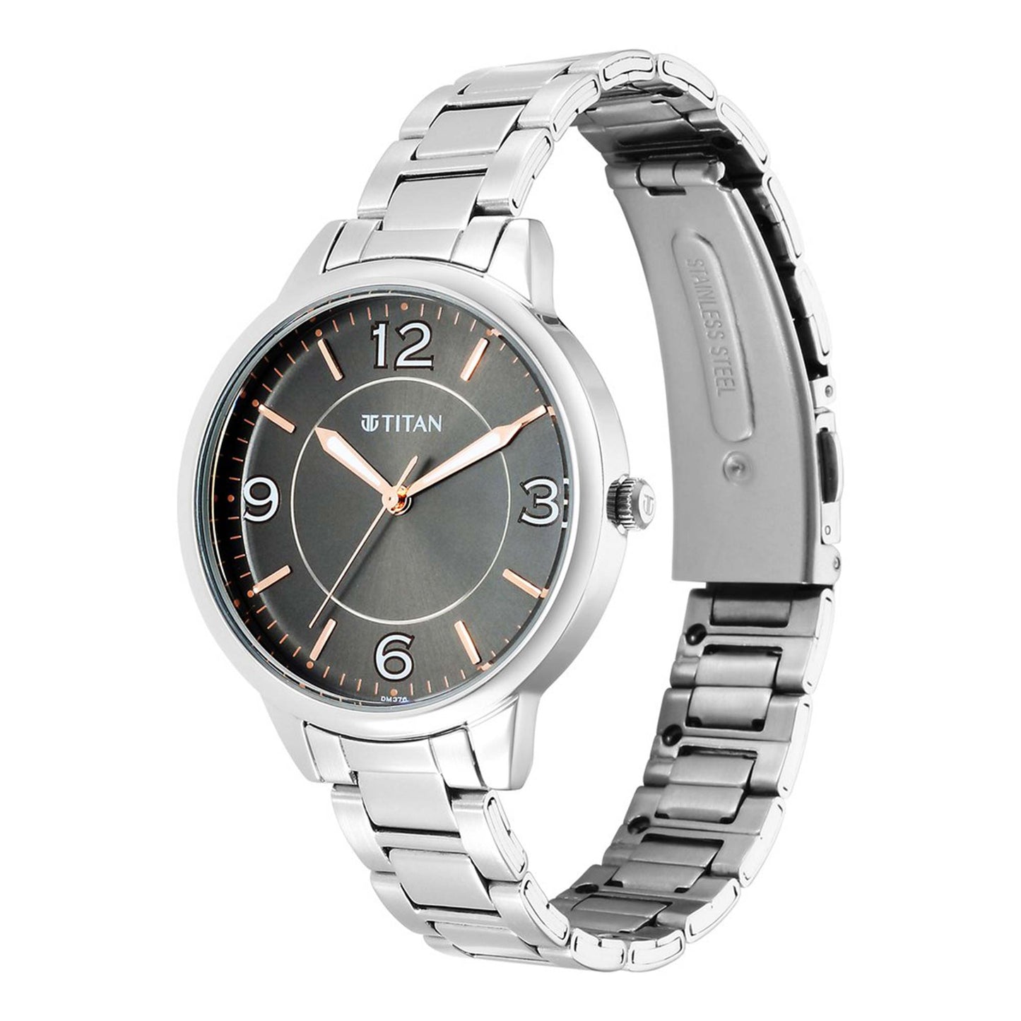 Titan Urban Anthracite Dial Alog Metal Strap watch for Women (2617SM08)