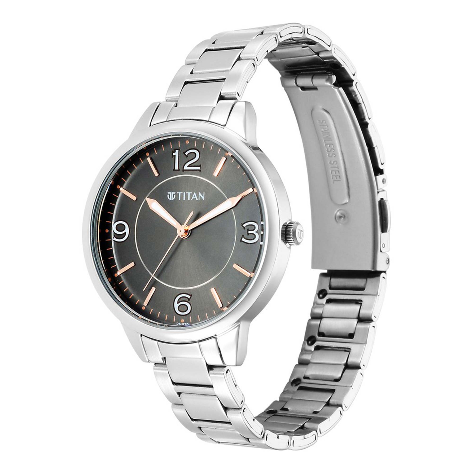 Titan Urban Anthracite Dial Alog Metal Strap watch for Women (2617SM08)