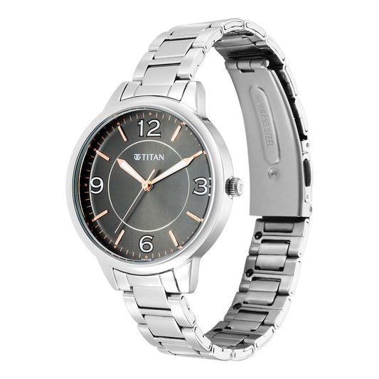 Titan Urban Anthracite Dial Alog Metal Strap watch for Women (2617SM08)
