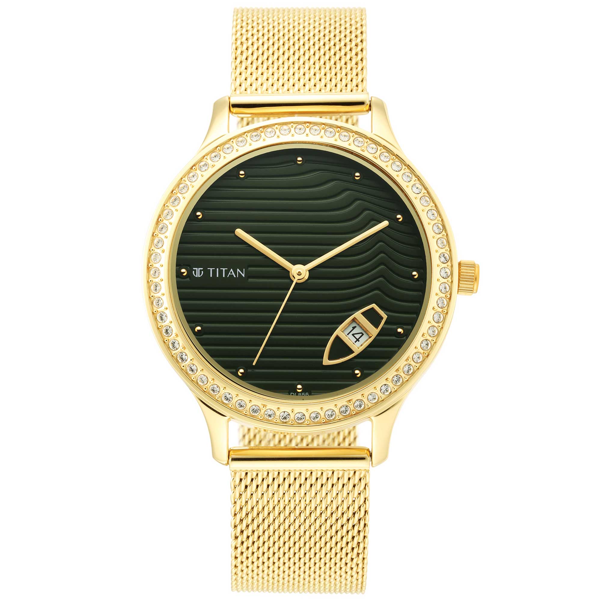 Titan Wander Green Dial Metal Strap Watch (2634YM01)