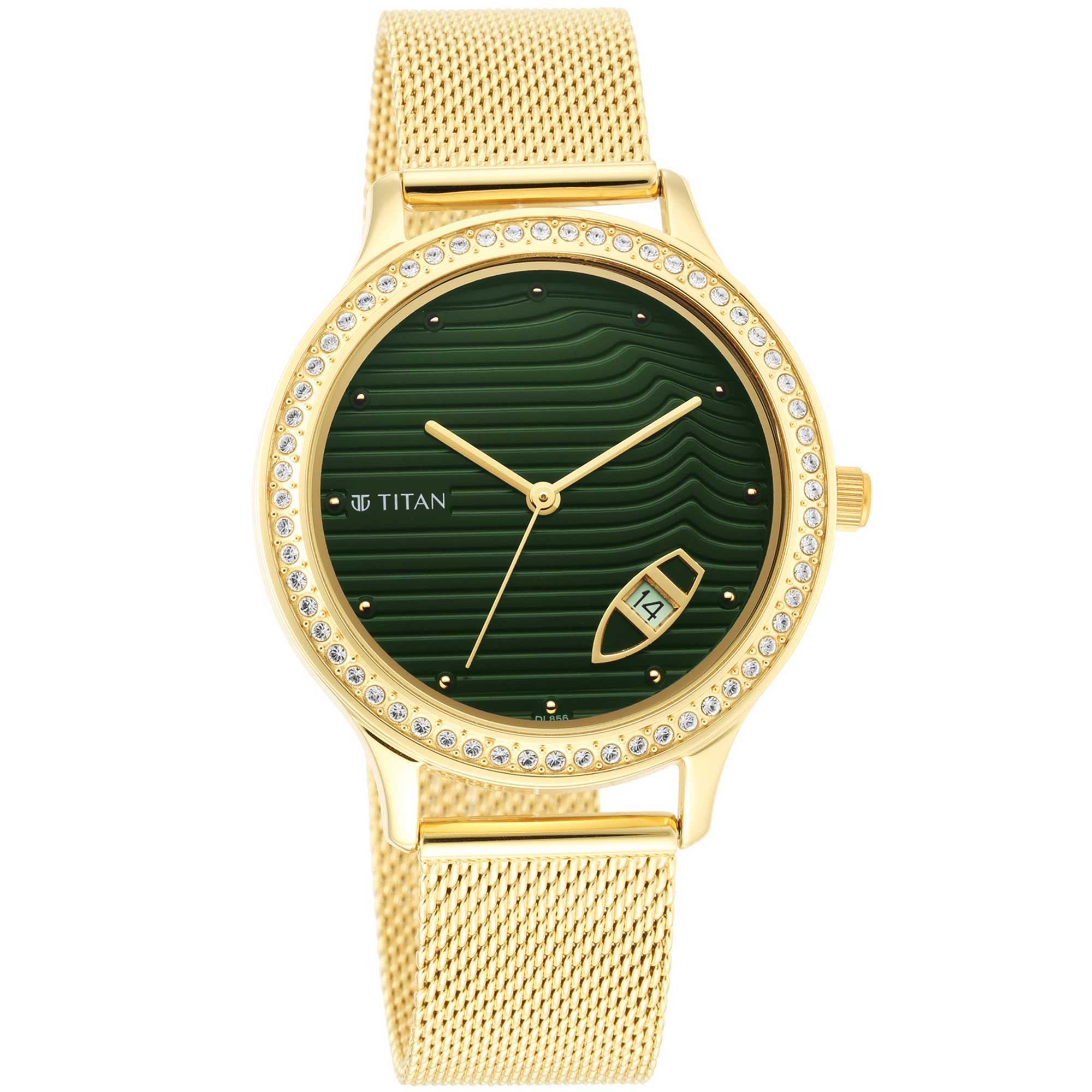 Titan Wander Green Dial Metal Strap Watch (2634YM01)