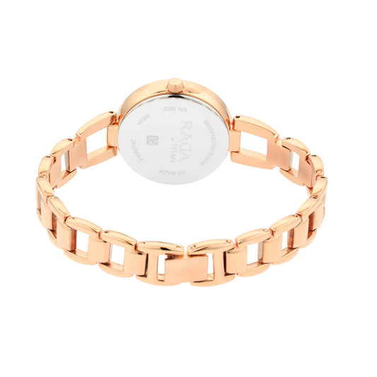 Raga Viva Rose Gold Dial Metal Strap Watch (2642WM01)