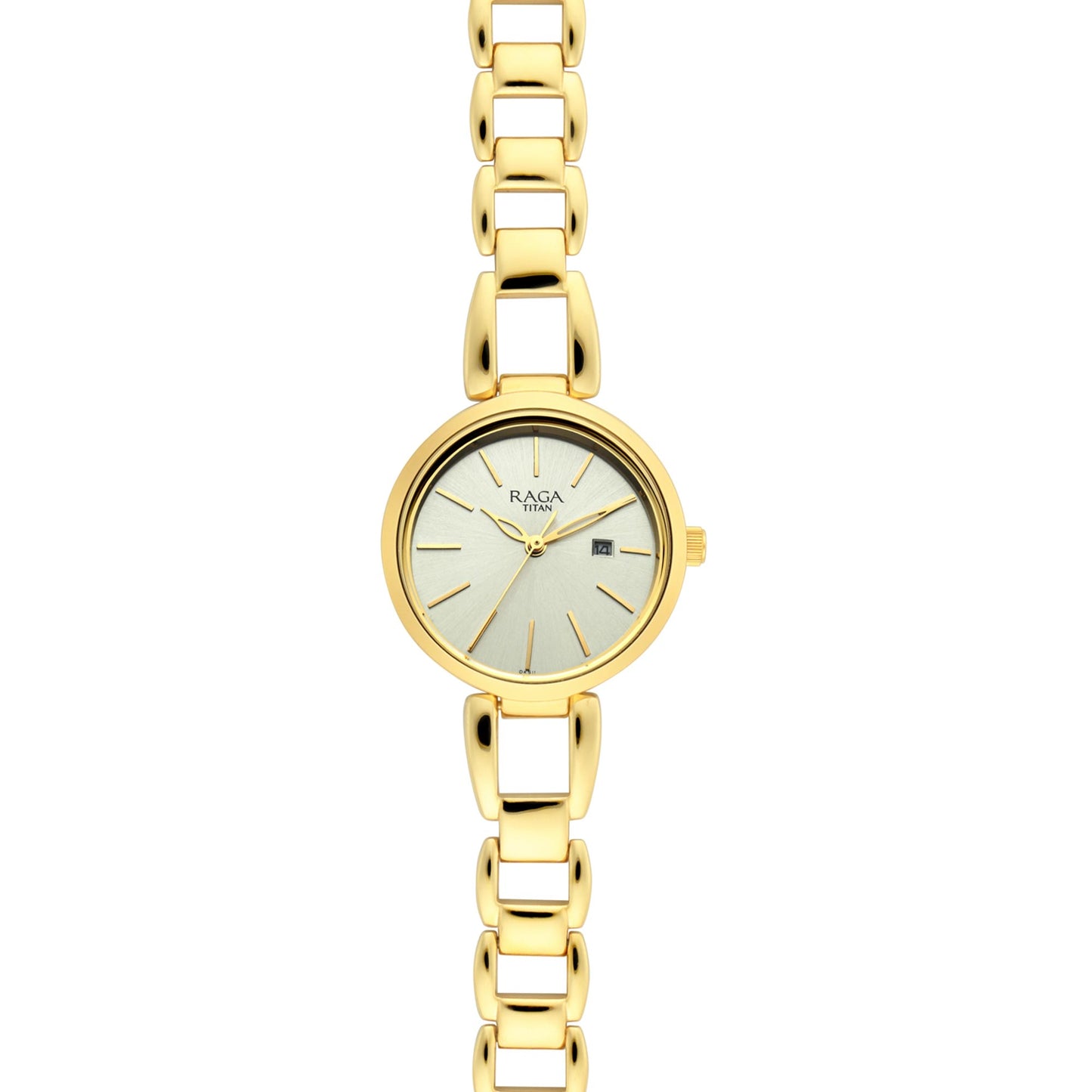 Raga Viva Golden Dial Metal Strap Watch (2642YM01)