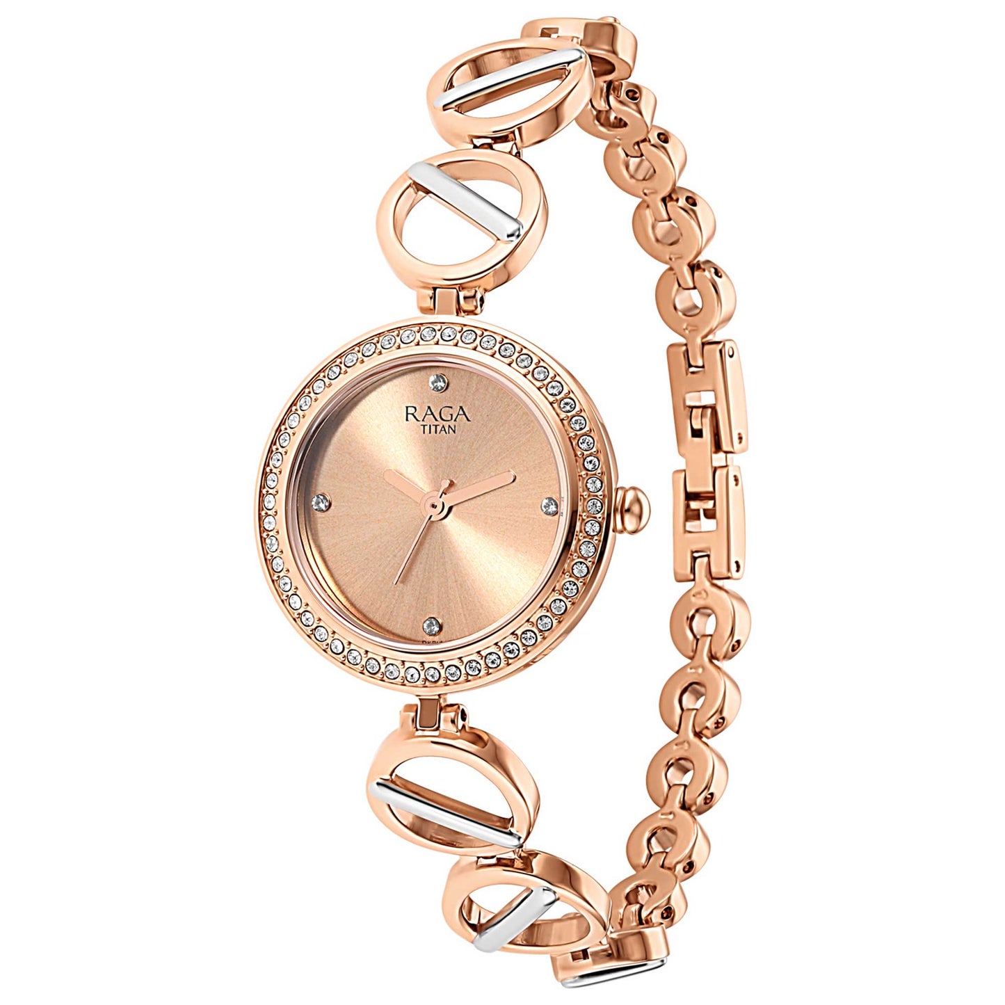 Titan Raga Viva Rose Gold Dial Women Watch With Metal Strap