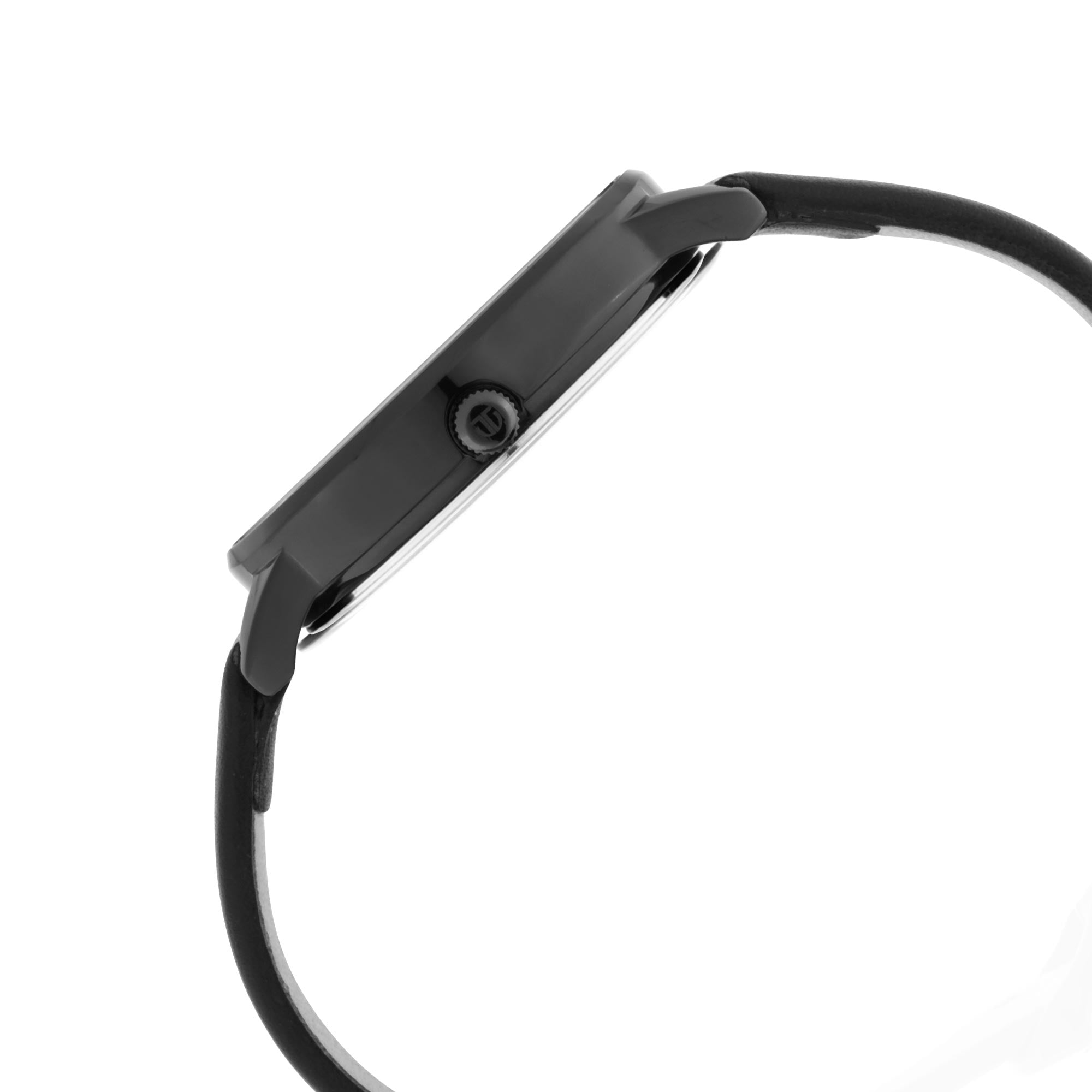 Titan Women's Precision Simplicity Watch: Black Gradient Dial with Leather Strap