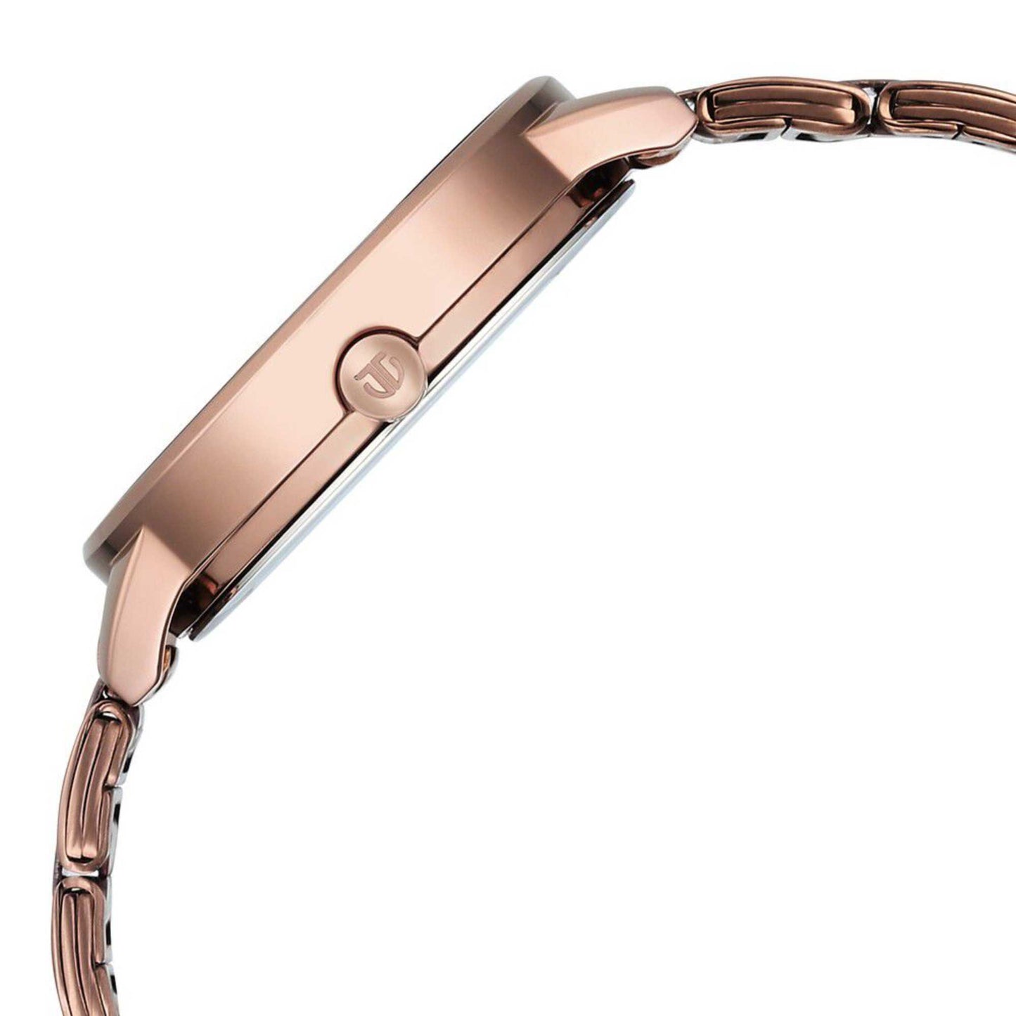 Titan Razzle Dazzle Quartz Analog Pink Dial Brown Stainless Steel Strap Watch For Women