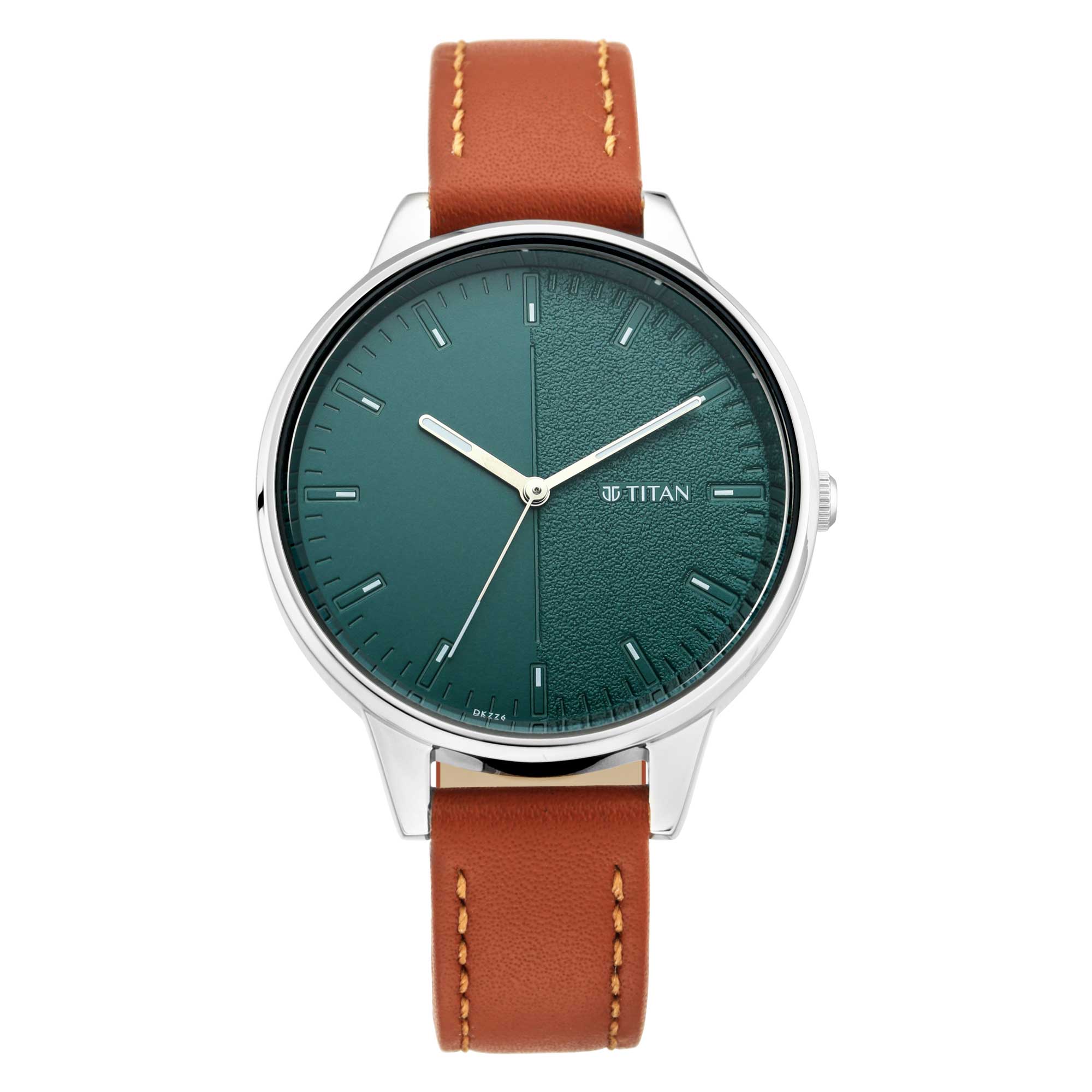 Workwear Watch with Green Dial Leather Strap (2648SL01)