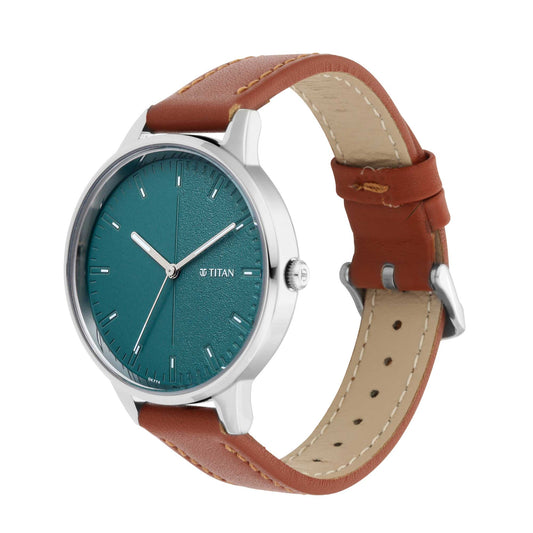 Workwear Watch with Green Dial Leather Strap (2648SL01)