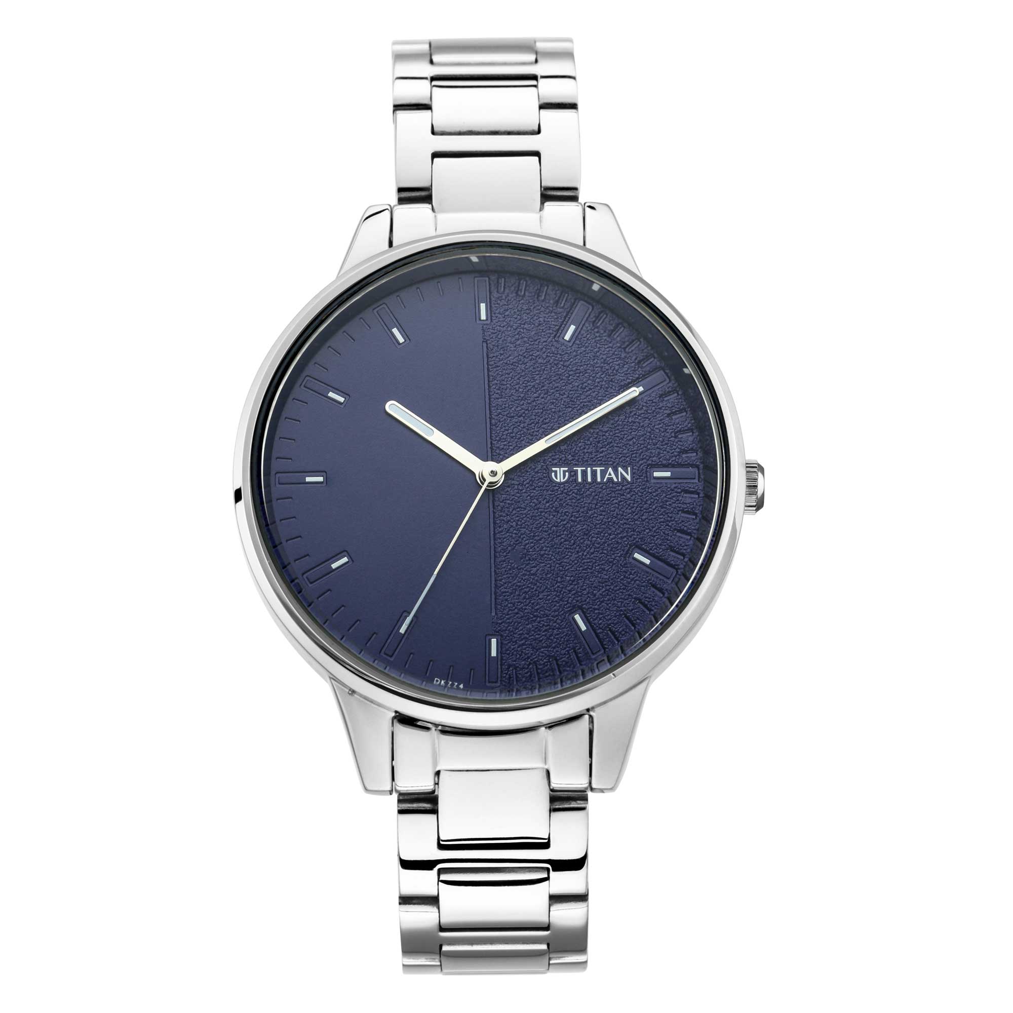 Workwear Watch with Blue Dial Metal Strap (2648SM01)