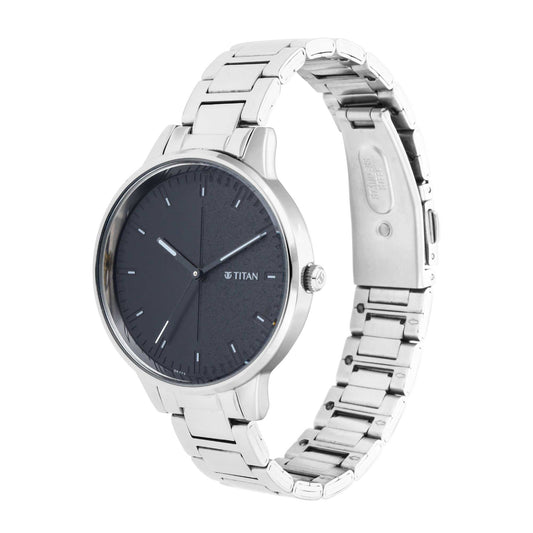 Workwear Watch with Black Dial Metal Strap (2648SM02)