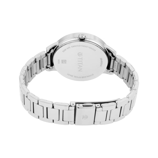 Workwear Watch with Black Dial Metal Strap (2648SM02)
