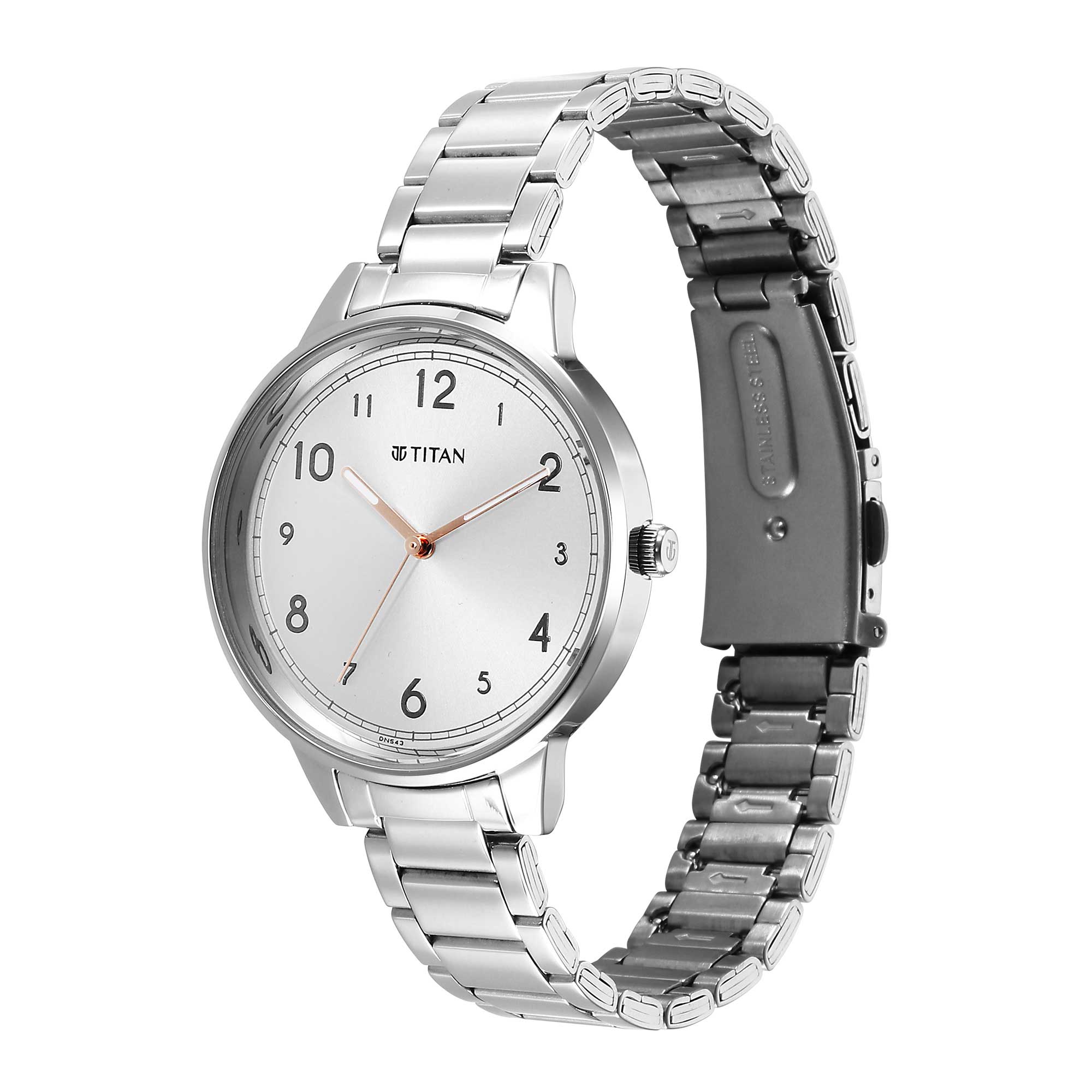 Titan Quartz Alog Silver Dial Watch for Women (2648SM07)