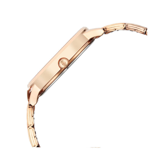 Titan Black Dial Rose Gold Metal Strap Analog Watch for Women