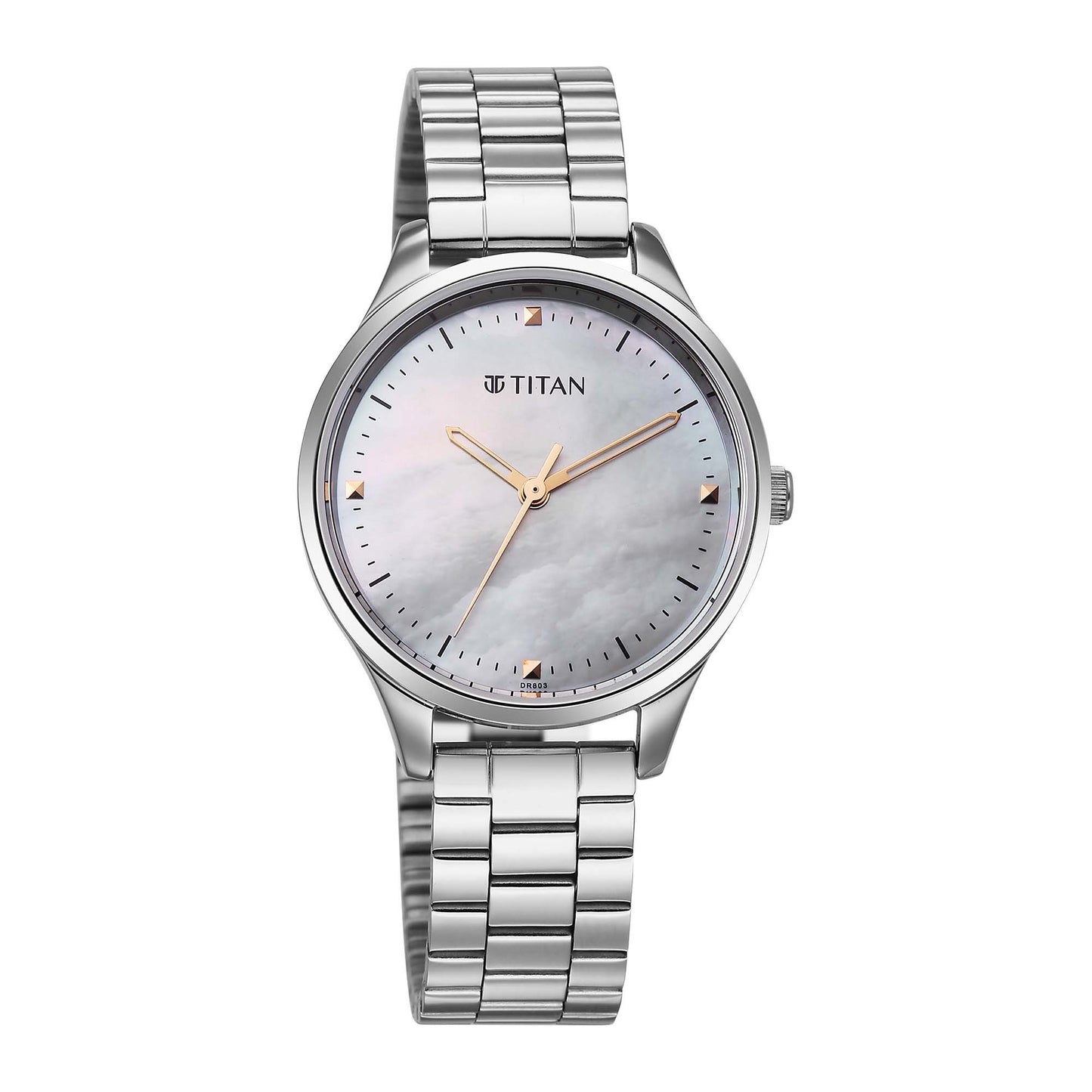 Titan Mother Of Pearl Dial Silver Stainless Steel Strap Watch For Women 2649SM06