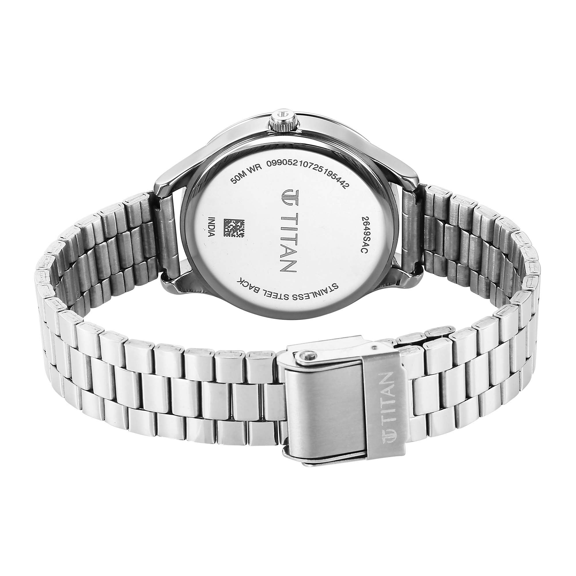Titan Mother Of Pearl Dial Silver Stainless Steel Strap Watch For Women 2649SM06