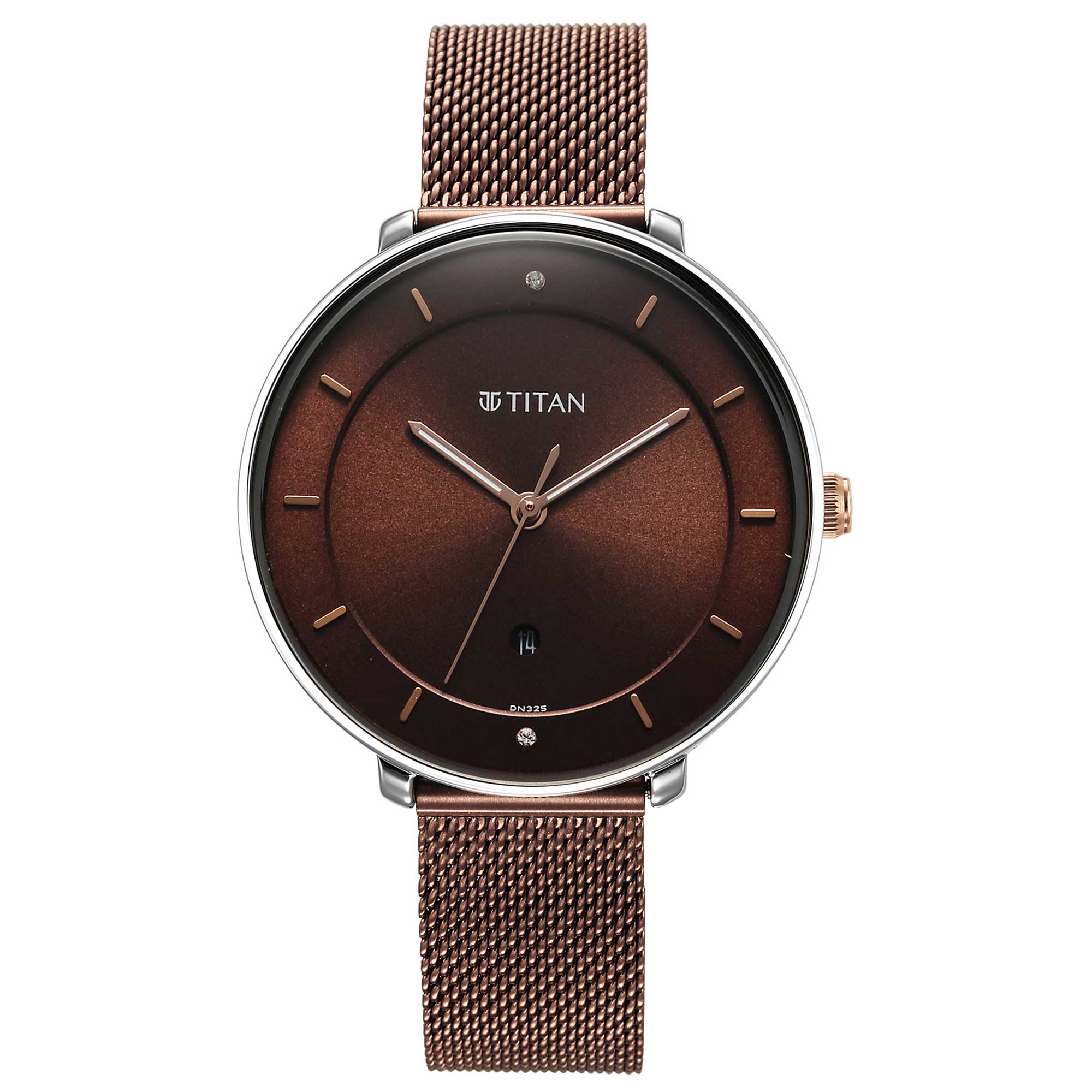 Noir Brown Dial Metal Strap Watch (2651KM02)