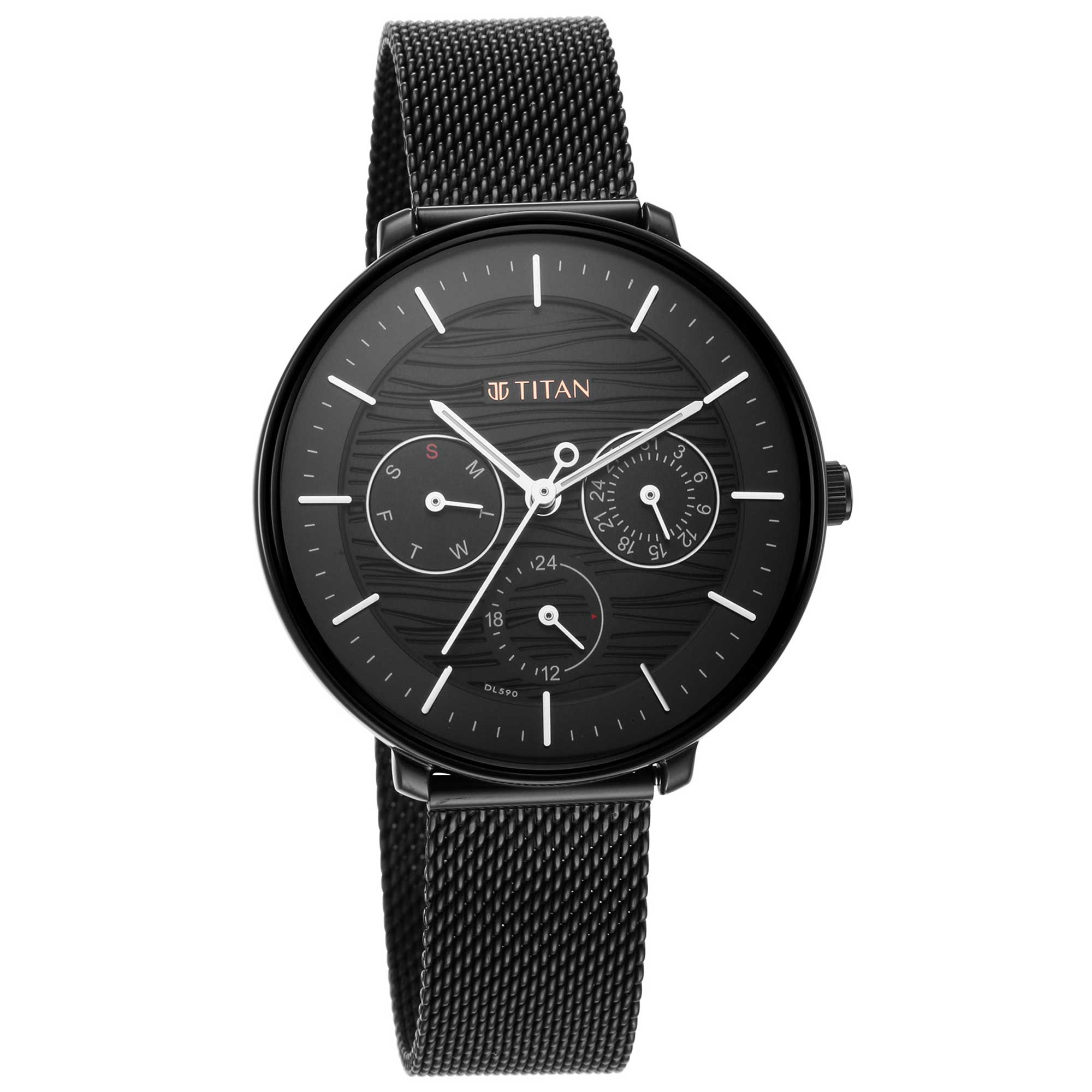 Workwear Black Dial Black Stainless Steel Strap Watch (2651NM02)