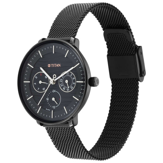 Workwear Black Dial Black Stainless Steel Strap Watch (2651NM02)