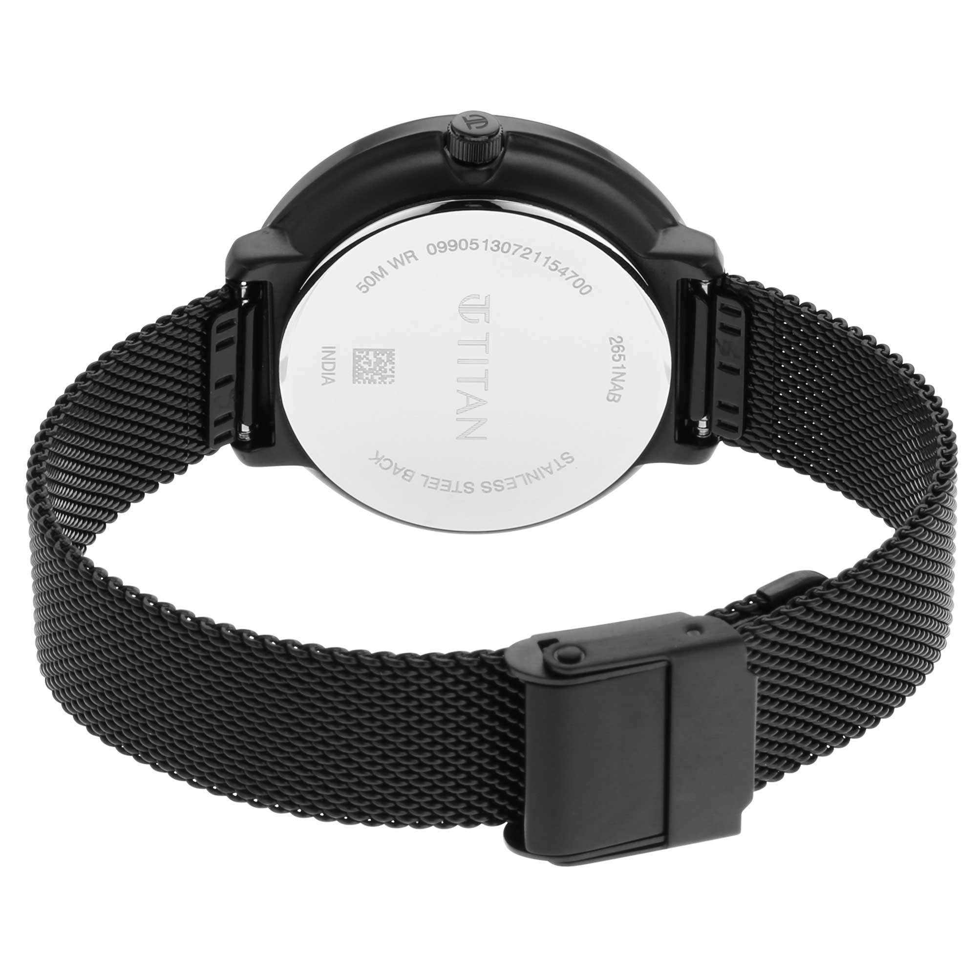 Workwear Black Dial Black Stainless Steel Strap Watch (2651NM02)