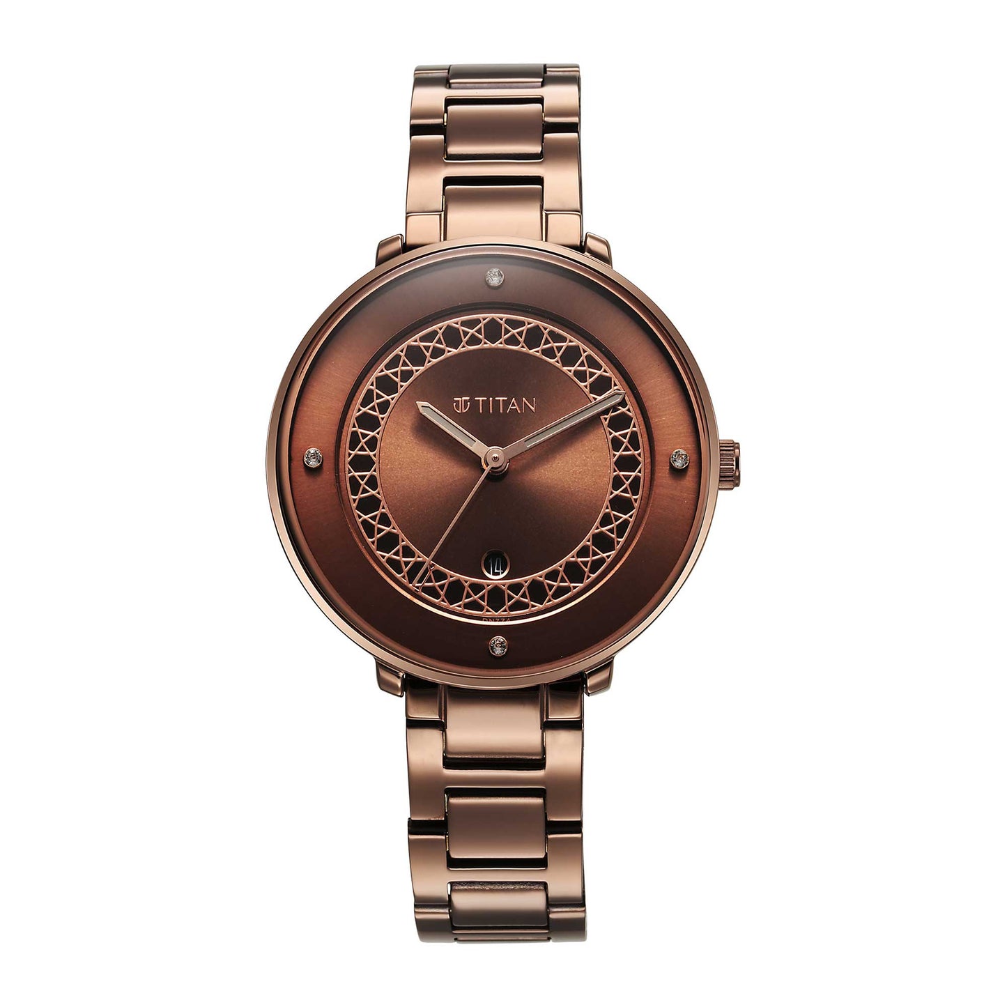 Titan Marhaba Brown Dial Alog Stainless Steel Strap watch for Women (2651QM03)