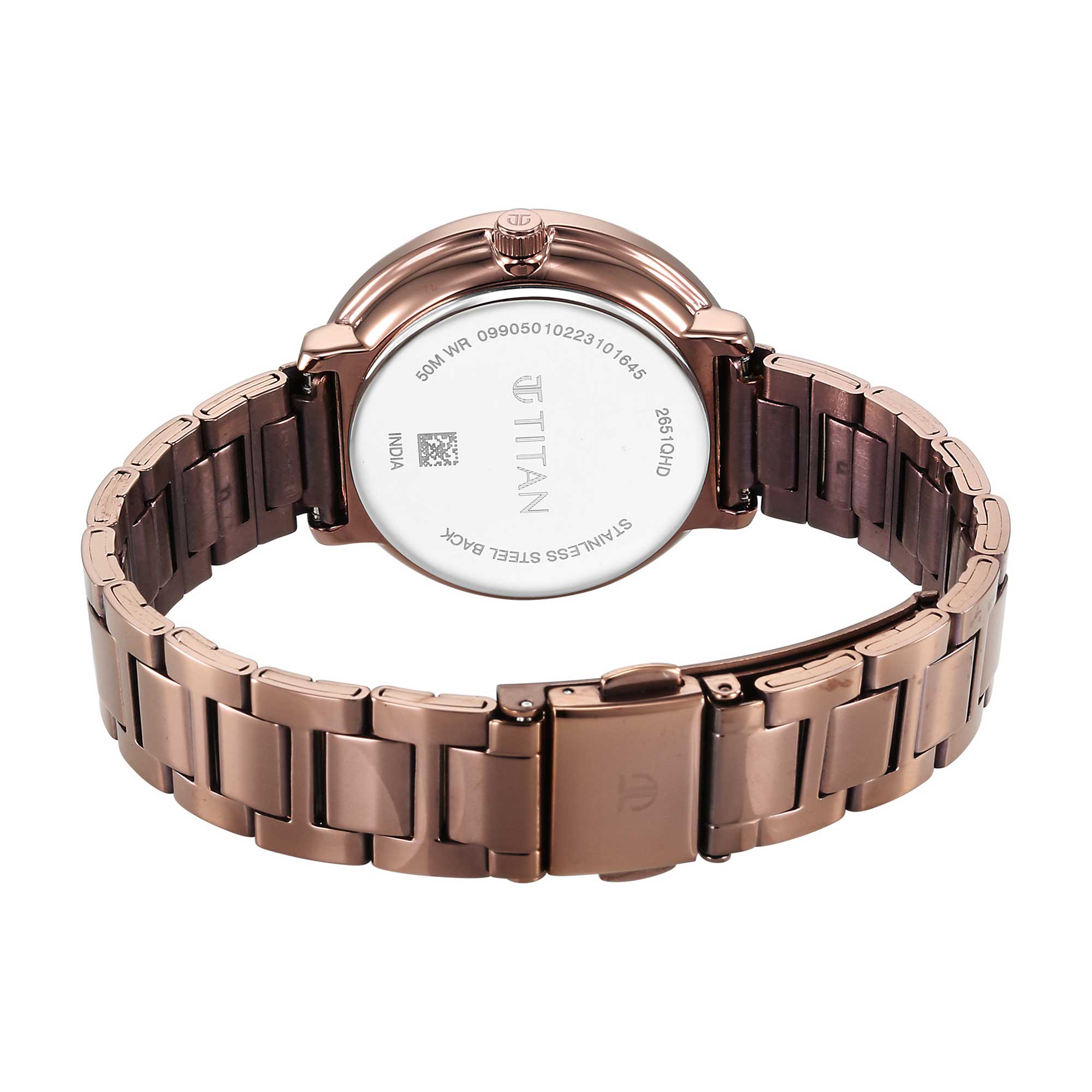 Titan Marhaba Brown Dial Alog Stainless Steel Strap watch for Women (2651QM03)