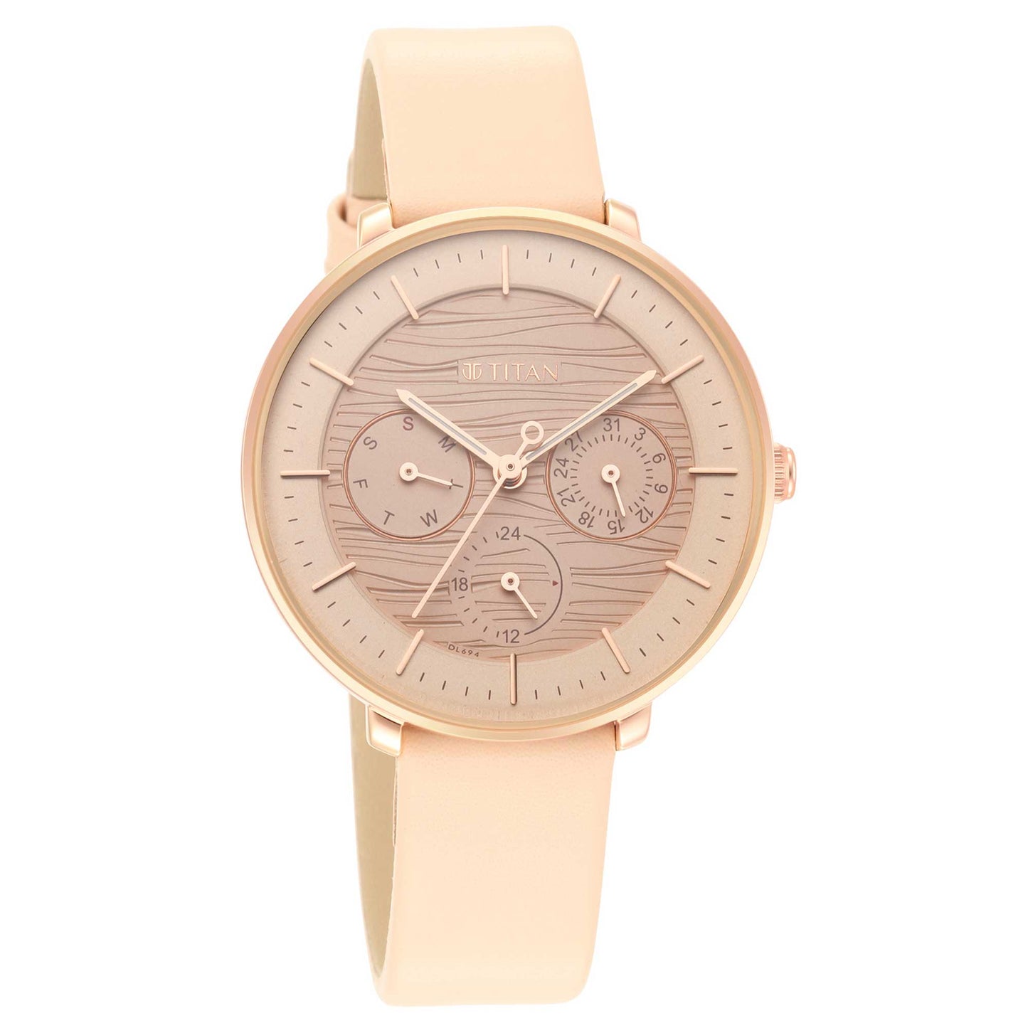 Workwear Rose Gold Dial Red Leather Strap Watch (2651WL03)