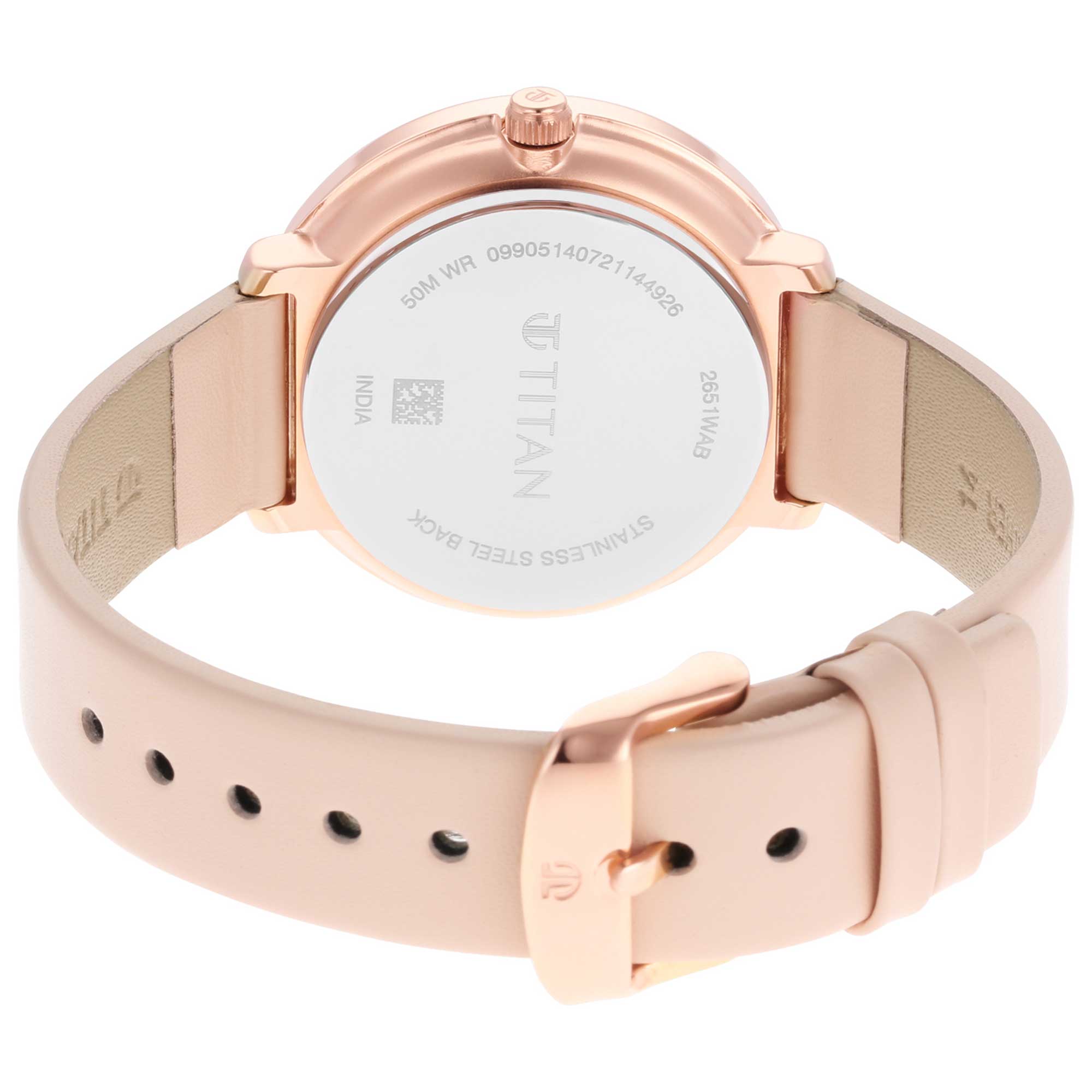 Workwear Rose Gold Dial Red Leather Strap Watch (2651WL03)