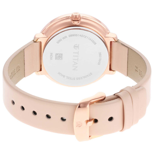 Workwear Rose Gold Dial Red Leather Strap Watch (2651WL03)